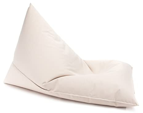 Ecopuf Lazy S Dreieckiger Sitzsack - vielseitiger Bean Bag mit EPS-Perlenfüllung aus robustem Polyester für drinnen und draußen – Höhe 88 cm, Länge 130 cm
