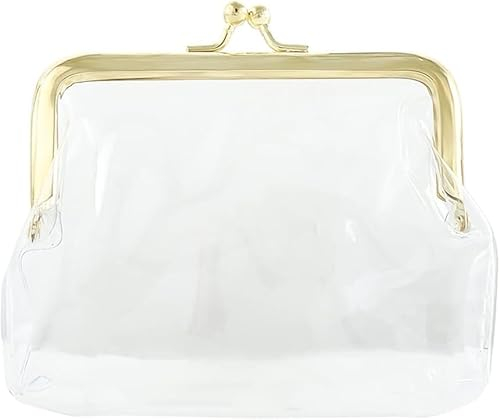 Gold Kiss Lock Change Pouch,Clear Coin Purse for Women,Transparent Change Purse for Women,Waterproof PVC Clear Coin Wallet Women's Coin Purses and Pouches, Damen Geldbörsen und Taschen