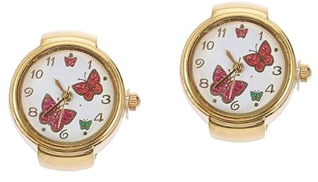 UKCOCO 2 Stücke Elegante Uhr Modische Finger Schmuck Für Frauen Mädchen Mini Uhr
