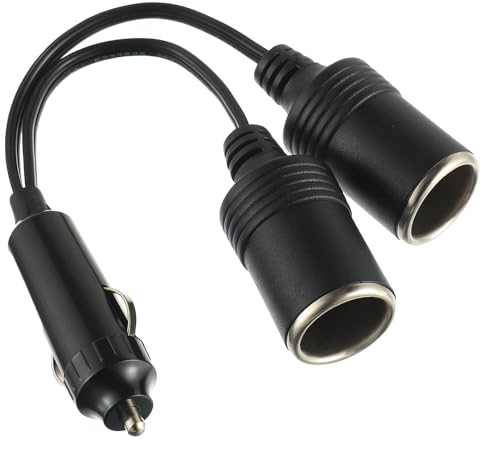 HUAREW Auto- und Motorrad-Zigarettenanzünder-Stecker-Adapter, 2-Wege Auto Zigarettenanzünder Verteiler, Cigarette Lighter Coupling,Cigarette Lighter Extension Cable 18AWG.