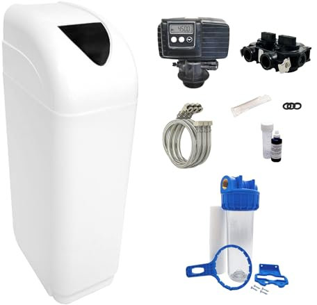 Addolcitore D'acqua 25l Valvola Fleck 5600 Sxt Vaschetta Bianca Completa - Kit Essenziale