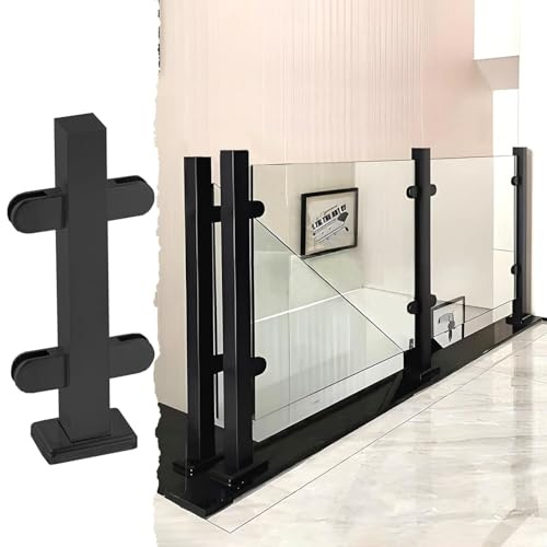 Poteau Garde Corp Verre 24 Pouces - 47 Pouces Poteau de Garde-corps en Verre avec Pince, Kit de Balustrade en Verre pour Les Escaliers Intérieurs Extérieurs, Acier Inoxydable Pince pour Panneaux de Ve