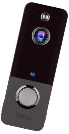 Tiardey Videocitofono con fotocamera, Videocitofono wireless HD con suoneria, Campanello intelligente con batteria, Visione notturna, Spioncino elettronico remoto