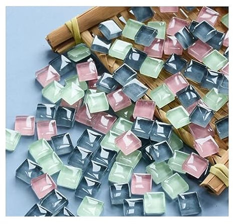 Azulejos Ceramica Azulejos de mosaico de 1x1cm, 600 Uds., piezas de vidrio de mosaico de colores mezclados for decoración del hogar, Kit de vidrio, piezas de mosaico de vidrio for manualidades Baldosa
