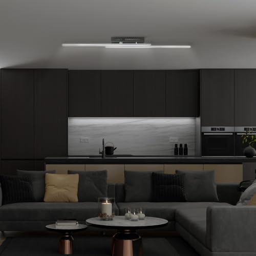 MeLiTec LED Deckenlampe D128 – RGB Farbwechsel, App & Fernbedienung, Alexa & Google Steuerung, dimmbar, moderne Smart Home Lampe, Wandlampe