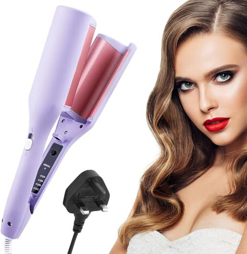 Big Wave 32mm V Shaped Hair Curler - French Wave Curling Iron for Short & Long Hair