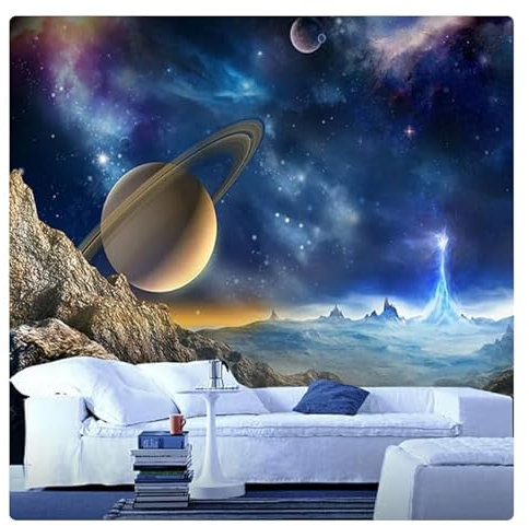 vsdhlsidgl 3D Wandbild Tapete 3D Stereo Weltraum Planet Landschaft Foto Wandmalerei Wohnzimmer Kinderzimmer * 400cm x 280cm (157,4x110,2 Zoll)