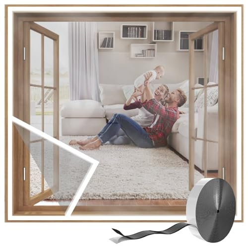 160x170cm Aislamiento de invierno para ventanas Película aislante para ventanas de,Incluye Cinta Adhesiva Doble Cara Para Una FáCil InstalacióN-Blanco