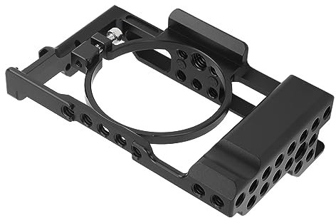Aluminum Camera Cage, Camera Accessories with Cold Shoe Mount for RX100 M1 M2 M3 M4 M5 M6 M7, Multiple screw holes,RX100 Camera Cage CNC Machining Anodized 360 Degree Prote
