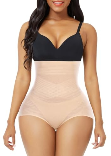 YARRCO Guaina Contenitiva Donna Pancia Piatta Senza Cuciture (Beige-Slim,S)