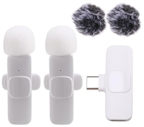 Eighosee Micrófono de Solapa Inalámbrico, Portátil, para Grabación de Audio y Video, Mini Micrófono para PC con Android, Cámara, Teléfono para Juegos en