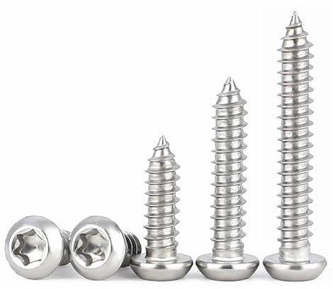 HAISHANG 50 Stück Selbstschneidende Schraube M3x16mm,Blechschrauben Torx Flachkopfschrauben Edelstahl A2 V2A Holzschrauben Linsenkopf Vollgewinde Rundkopfschrauben Silber