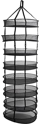 Jwthee Drying Rack 8 Layer Hanging Mesh Net Dryer Collapsible,Dry Net Detachable Hydroponics Plant Drying Rack for Flowers Buds Fruits Seafoods Clothes