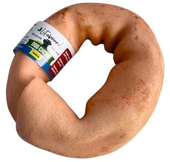 Ringformade tuggben för hundar - naturlig ringformad tugggodhet - långvarigt tuggnöje - för små till stora hundar (8,9 cm, lamm)