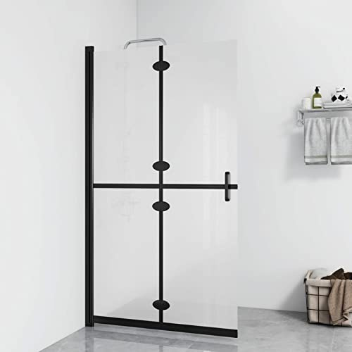 Snsowed Faltbare begehbare Duschwand, Walk In Duschglas, Begehbare Dusche, Duschabtrennung Glaswand, Dusche Glaswand, Dusche Seitenwand, Duschtrennwand, ESG-Glas mattiert 120x190 cm