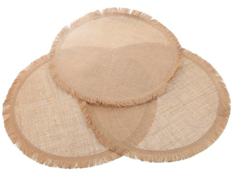 MUCKLILY Tovagliette Rotonde con Pizzo Macramè in Poliestere Beige 8 Pezzi Eleganti e Facili da Pulire per Tavolo da Pranzo e Decorazioni per Feste