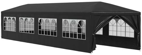 Tonnelle de Jardin, Tente de Réception Pavillon Barnum de Jardin 3x12 m Anthracite