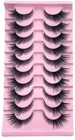 Fox-Eye Lot de 10 paires de faux cils souples pour yeux de chat (5 à 12 mm)