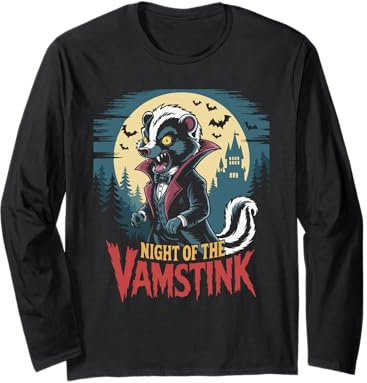Skunk Puzza Tasso Vampiro Vamstink Halloween Maglia a Manica