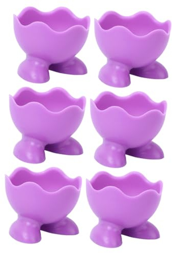 SMASOLO 6 Piezas Hueveras de Silicona con Soporte de Pies Resistentes para Microondas y Horno de Unidades Colores Aleatorios para Huevos Cocidos y Cocina Color Aleatorio Color Aleatorio