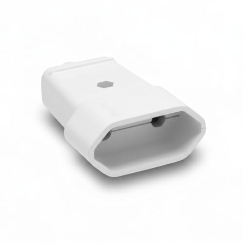 WEBMATEL Clavija Enchufe Bipolar Hembra | Conector Enchufe Plano Blanco | Sin TT | Contactos fabricados en latón niquelado | 10A | 250V | IP20 |