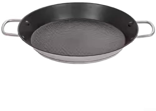 Sartén comercial de acero inoxidable con escamas de pescado antiadherente y base compuesta reforzada para cocinar con calor uniforme y freír barbacoa (24 cm)
