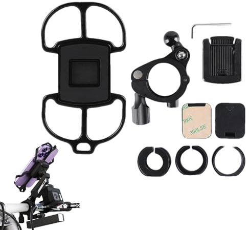 Generisch Supporto per smartphone da bicicletta, girevole a 360 gradi, regolabile, universale, per ciclismo, pendolarismo, navigazione, videochiamate, streaming live streaming, viaggio