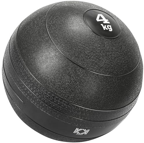 KK Slam Ball 4kg, 6kg, 8kg, 10kg, 15Kg Heavy Duty, No Bounce Rubber Exercise Ball - Strengthens, Sculpts & Conditions. Gym or Home Use - Perfect For Workout, Exercise & Training