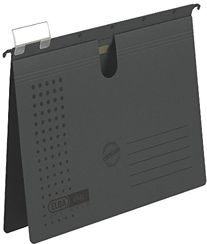 Hängehefter chic ULTIMATE®, Karton (RC), 230 g/qm, A4, anthrazit, 5 Stück Farbe anthrazit Inhalt 5 Stück