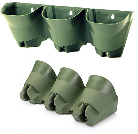 Wonderwall Self Watering Vertical 3 Pocket Garden Wall Planter Outdoor Hanging Flower Pot