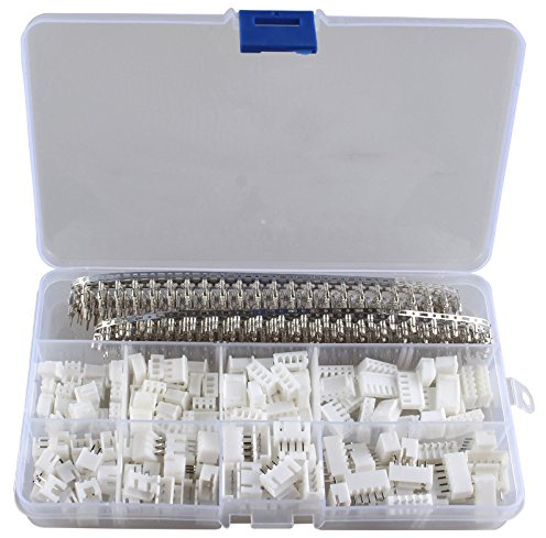 HALJIA 560Pcs 2.54mm JST-XH JST Connector Kit 2.54mm Pitch Female Pin Header, JST XH - 2/3/4/5Pin Housing JST Adapter Cable Connector Socket Male and Female Assortment Kit