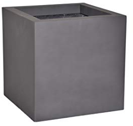 TÜV-geprpüfter Pflanzkübel SUPREMO für Rollen (extra) aus Fiberglas in anthrazit - Größee (LxBxH): 40x40x40, Blumenkübel, Pflanztopf