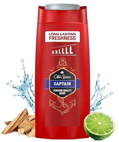 Old Spice Captain Shower Gel & Shampoo For Men 675 ml, 3-in-1 Body-Hair-Face Wash, Long-lasting Fresh