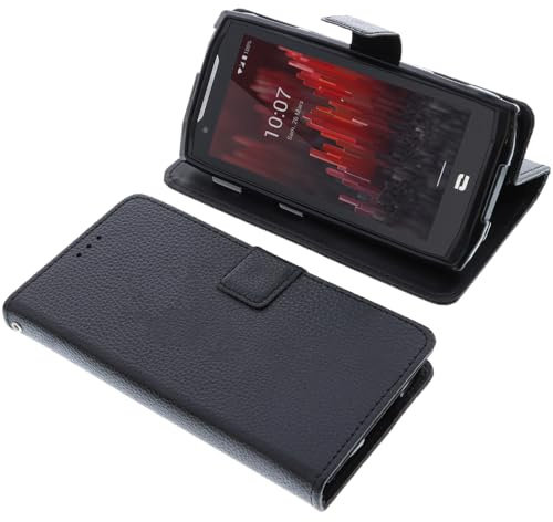 foto-kontor Étui Compatible avec CrossCall Core M5 Protection Book Style Case Housse Portefeuille pour téléphone Smartphone Coque à Rabat Support Pochette Noir