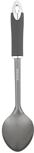 Salter Cuillère à Sauce, Ustensile de Cuisine Antiadhésif Multifonction, Collection Cosmos, Idéale pour Servir et Mélanger, Crochet de Suspension, Facile à Nettoyer, Noir/Gris,BW11066EU7