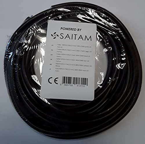 Câble H05VV-F Tuyau 3G2,5 mm 10 m (Noir)