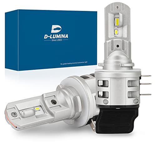 D-Lumina H15 Bombilla LED para Faros Delanteros Canbus sin Errores | 50W + 10W (luz diurna) 12000LM, Bombilla de Conversión de Luces de Coche 6500K, paquete de 2