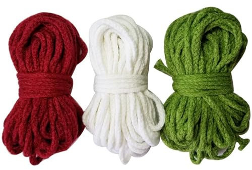 Garten Schnur Geflochtene Schnüre aus 100% Acryl, Durchmesser 5 mm, Dickes Seil for Handstricken, Häkeln, Dekoration, DIY (Color : Red 25m)