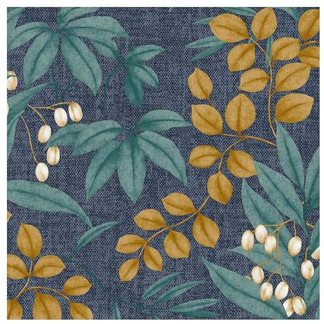 Superfresco Easy Persephone Navy/Ochre Floral Wallpaper | Paste the Wall | White Floral | Eco-Friendly
