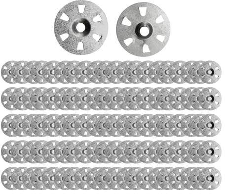Lot de 100 rondelles de fixation à six trous en métal, rondelles plates en métal, fixations isolantes, rondelles de fixation simples, rondelles en tôle isolante, convient pour les panneaux isolants et