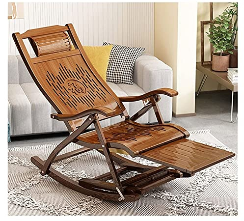 Sillón reclinable/Mecedora 2 en 1, Mecedora de Playa Plegable de Madera más cómoda, sillón reclinable de Cubierta portátil, balancín al Aire Libre para Relajarse en el jardín de la terraza del Patio,