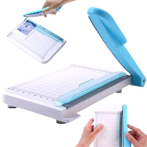 Guillotine Paper Cutter, 6 Inch Cut Length Small Paper Cutter, Non Slip Paper Trimmer, Curved Strip Paper Cutter for Crafting, Coupons and Photos, Stack Guillotine Trimmers