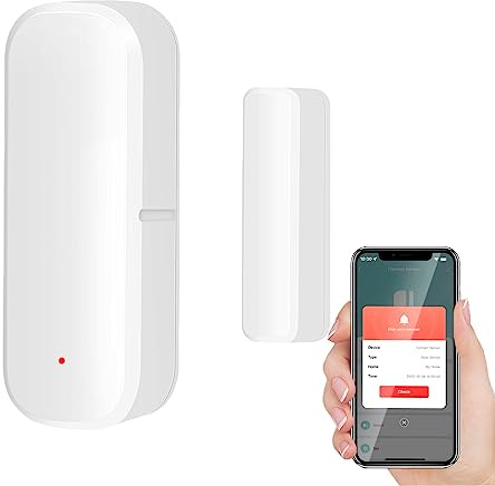 Smart WiFi Sensor für Türen und Fenster, Alarm für Türen und Fenster, Smart Tür- und Fensterkontaktsensor für die Heimsicherheit, kompatibel mit Alexa.1 Stück