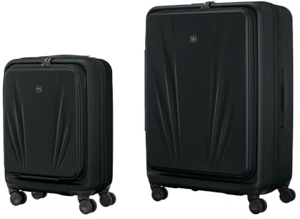 Wenger Skyon Set de 2 Maletas, Equipaje de Mano + Maleta L, Carcasa rígida, Trolley, Compartimento para portátil y Tableta, Cierre de Seguridad, Negro