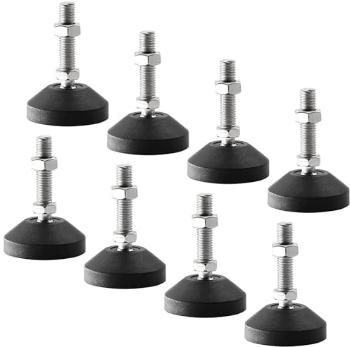RHUAFET 8 Stück Stellfuß M12 x 50MM - Verstellbare Möbelfüße mit max. 15° Neigung, tragen bis zu 400KG