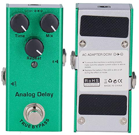 Gitarreneffektpedal, DC 9V Mini True Bypass Analog Delay Effektpedal, Aluminiumlegierung, JDF-10