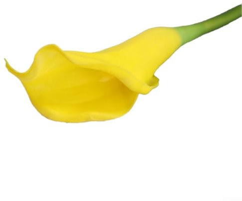 Künstliche Calla-Lilien mit grünen Blättern für Heim- und Event-Dekoration (gelb)