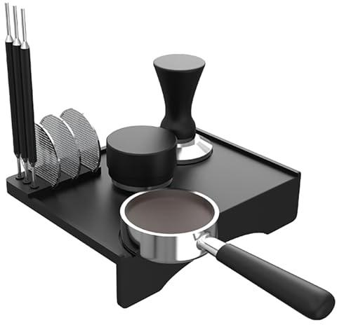 Joyeee Espresso Tamping Pad, Silicone Espresso Tamper Mat Small Coffee Tamping for Home Kitchen Office Bar Shop Worktop Espresso Machine, Smooth Surface, Easy to Clean, Black 7.7 x 5.8 inch