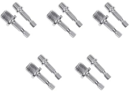 2 Pcs/Set Woodworking Twist Drill Bit Adapter Rod Batch Electric M10+M14 Power Drill Sockets Adapter Sets Tools Quick Drill Chuck for Driver 1/4 Drill Chuck Adapter 1/4 Drill Chuck