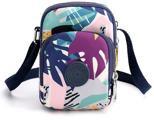 Long Keeper Women Crossbody Phone Bag Nylon Small Crossbody Shoulder Bag Adjustable Travel Casual Cellphone Purse Cross Body Wallet for Phone Under 7 Inches (Jungle)